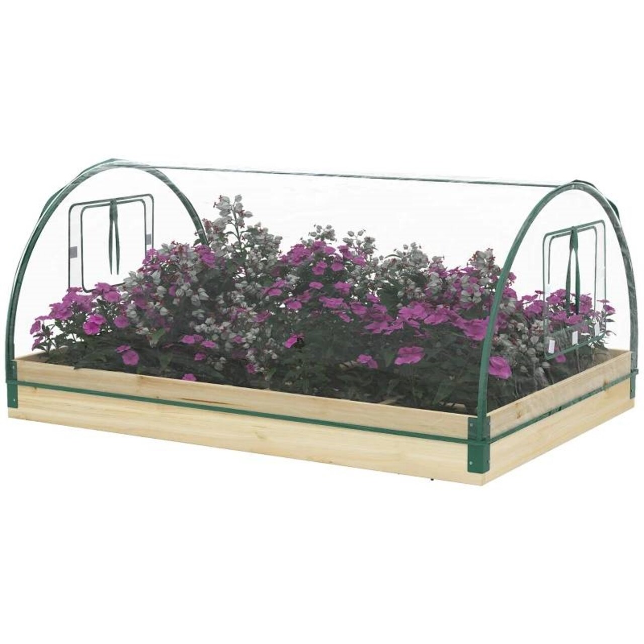Raised Garden Bed Planter Box Combo with Greenhouse for Vegetables & Herbs